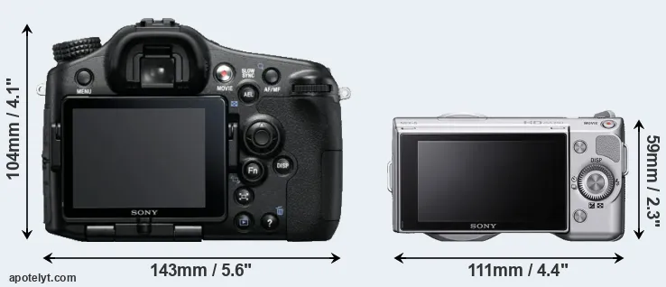 Comparison A77 or NEX-5 rear