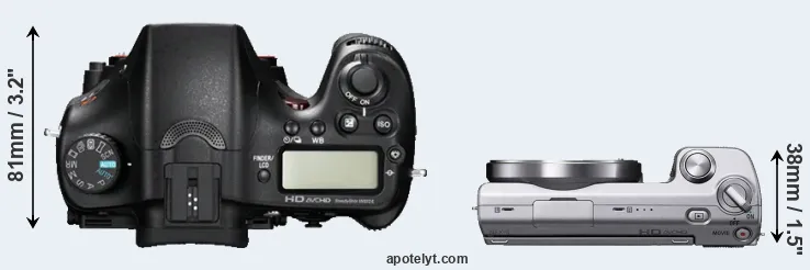 Compare A77 versus NEX-5 top