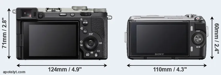 Comparison A7C II or NEX-C3 rear