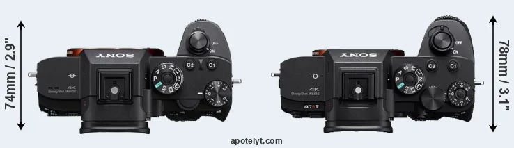 Compare A7R III versus A7R IV top