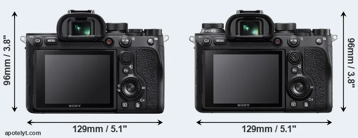 Comparison A7R IV or A9 II rear