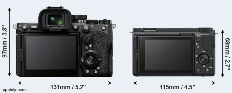 Comparison A7R V or ZV-E10 II rear