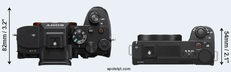 Compare A7R V versus ZV-E10 II top