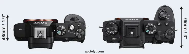 Compare A7S versus A9 II top