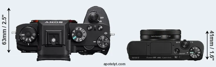 Compare A9 versus RX100 V top