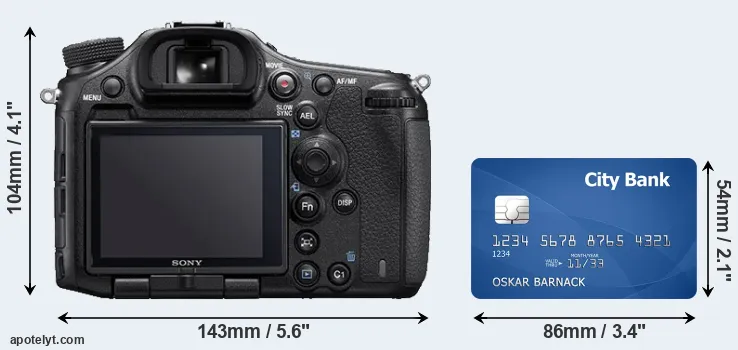 A99 II and credit card rear side