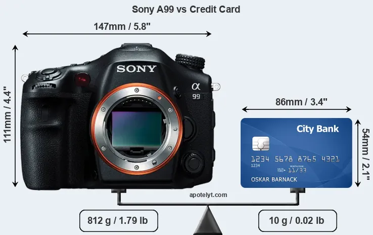 Sony A99 vs credit card front