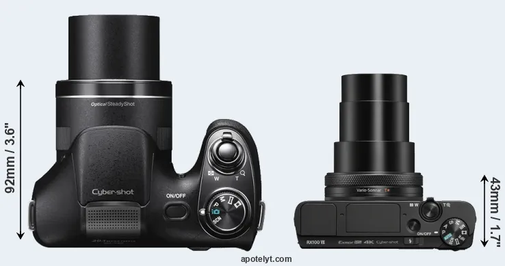 Compare H300 versus RX100 VII top