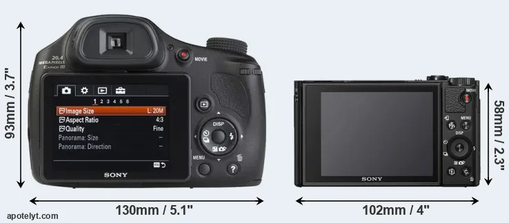Comparison HX350 or HX95 rear