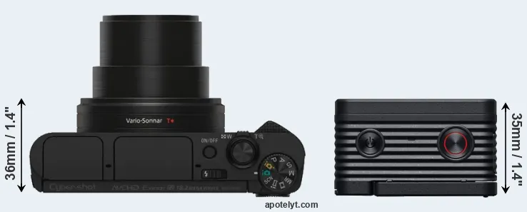 Compare HX80 versus RX0 II top