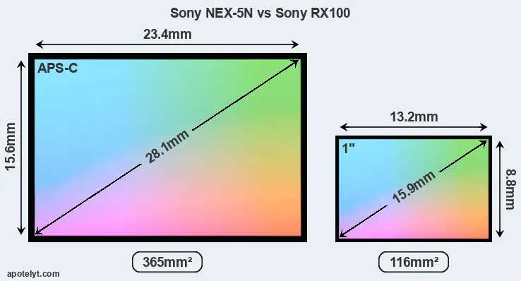 Sony NEX-5N and Sony RX100 sensor measures