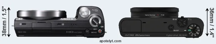 Compare NEX-5N versus RX100 top