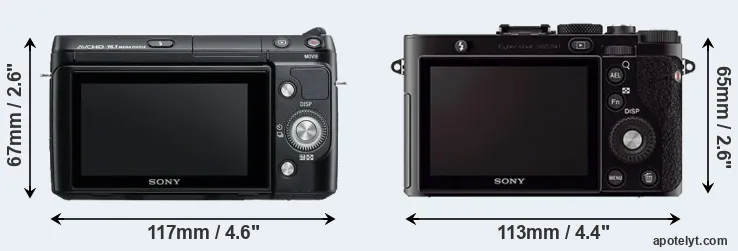 Comparison NEX-F3 or RX1 rear