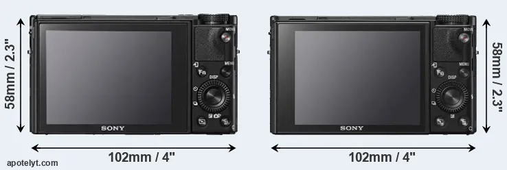 Comparison RX100 V or RX100 VI rear